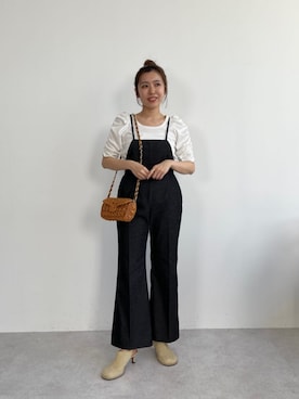 「EMMEL REFINES（エメルリファインズ）のアイテム（サロペット/オーバーオール）」を使った、島津（shimazu)さん（レディース・160cm）の春コーディネート