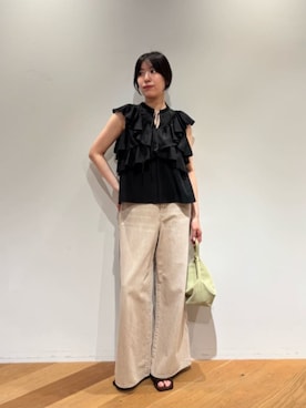 「EMMEL REFINES（エメルリファインズ）のアイテム」を使った、島津（shimazu)さん（レディース・160cm）の夏コーディネート
