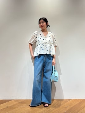 「EMMEL REFINES（エメルリファインズ）のアイテム（トップス）」を使った、島津（shimazu)さん（レディース・160cm）の春コーディネート