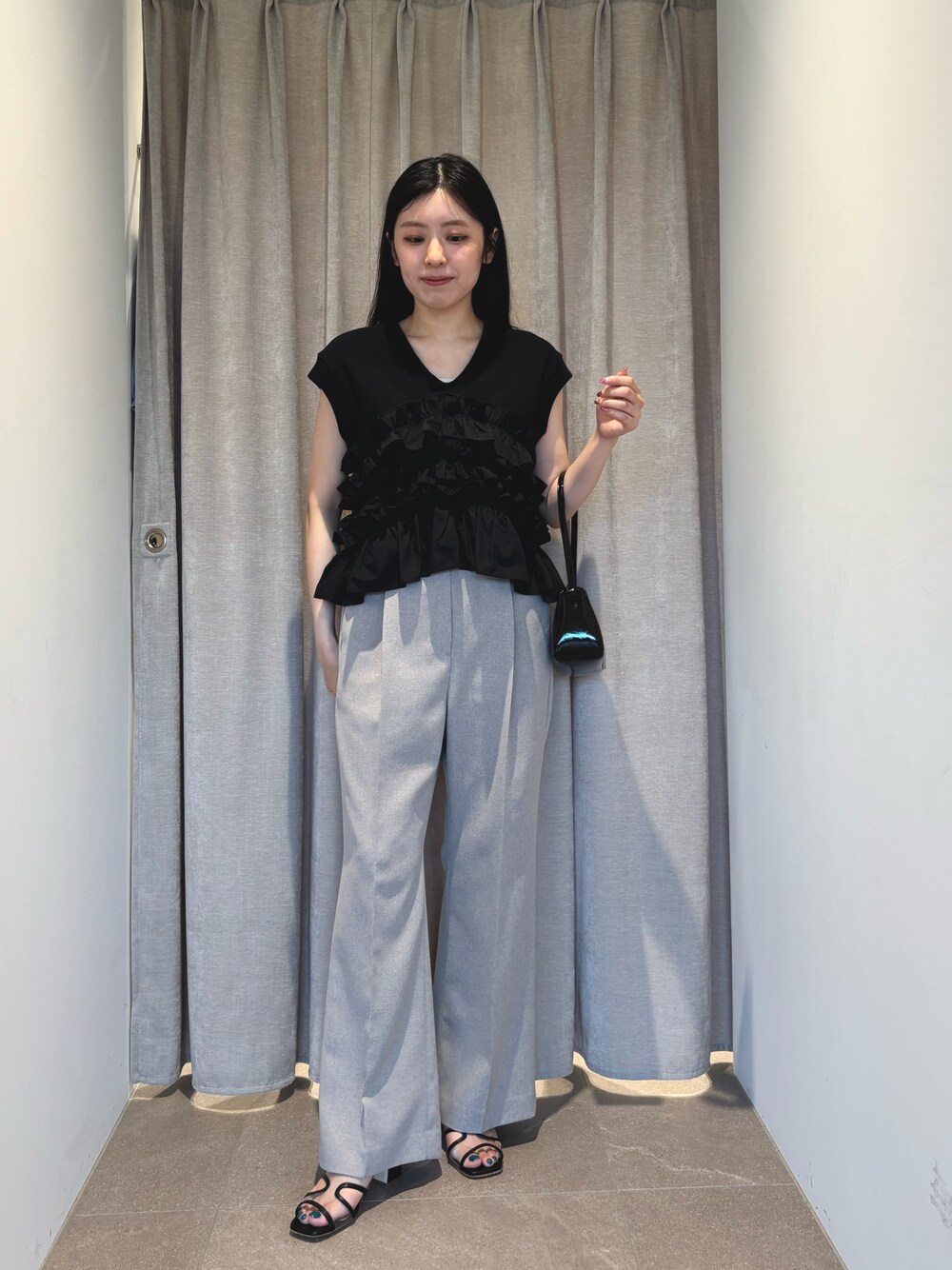 EMMEL REFINDS フライスフリル 2WAY Tシャツ EMMEL REFINES tシャツ 「EMMEL REFINES」EM フライス フリル