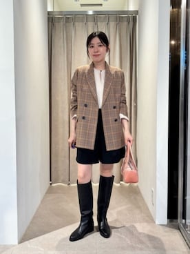 「EMMEL REFINES（エメルリファインズ）のアイテム（バッグ）」を使った、島津（shimazu)さん（レディース・160cm）の秋コーディネート