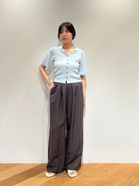 「EMMEL REFINES（エメルリファインズ）のアイテム」を使った、島津（shimazu)さん（レディース・160cm）の夏コーディネート