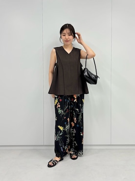 「EMMEL REFINES（エメルリファインズ）のアイテム」を使った、島津（shimazu)さん（レディース・160cm）の夏コーディネート