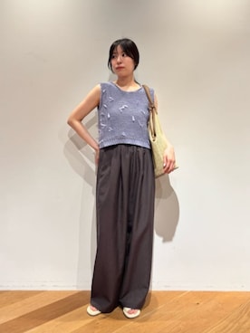 「EMMEL REFINES（エメルリファインズ）のアイテム」を使った、島津（shimazu)さん（レディース・160cm）の夏コーディネート