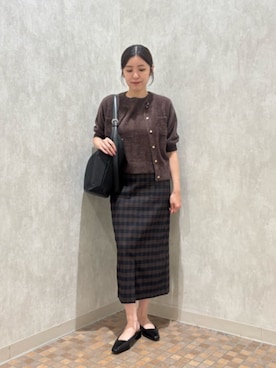 「green label relaxing（グリーンレーベルリラクシング）のアイテム（ショルダーバッグ）」を使った、島津（shimazu)さん（レディース・160cm）の秋コーディネート