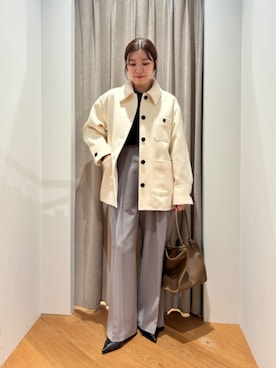 「アイテム（ステンカラーコート）」を使った、島津（shimazu)さん（レディース・160cm）の秋コーディネート