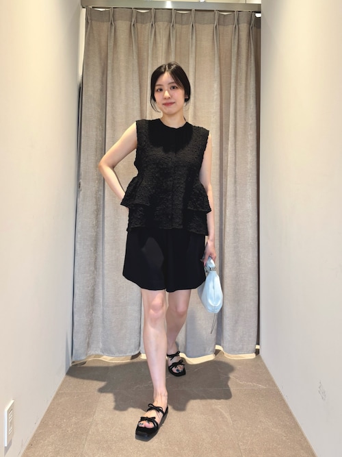 新品タグ付 EMMEL REFINES EM Wクロスハイウエストショートパンツ UNITED ARROWS green label relaxing｜<EMMEL REFINES>EM W