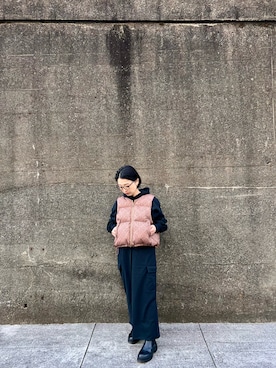 「アイテム（ベスト、ブラウン系）」を使った、madokaさん（レディース・151cm）の冬コーディネート