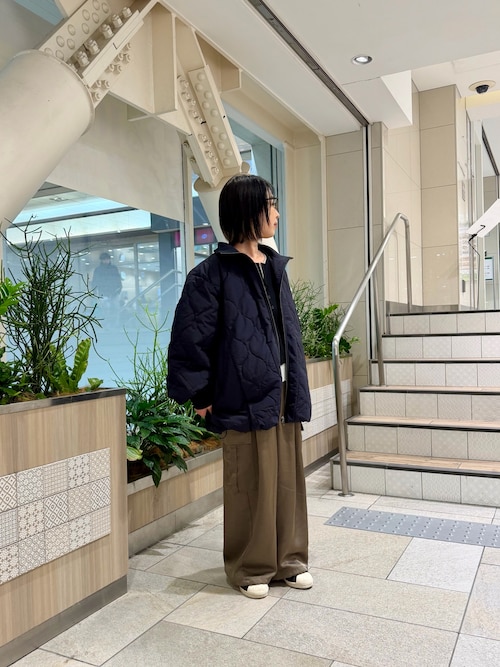 軽量/春まで使える】切り替えキルティングスタンドカラーバルーン