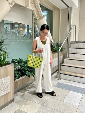 「アイテム（オールインワン・サロペット）」を使った、madokaさん（レディース・151cm）の夏コーディネート