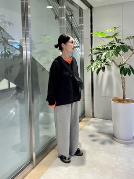 「アイテム（Tシャツ/カットソー、オレンジ系）」を使った、madokaさん（レディース・151cm）の秋コーディネート