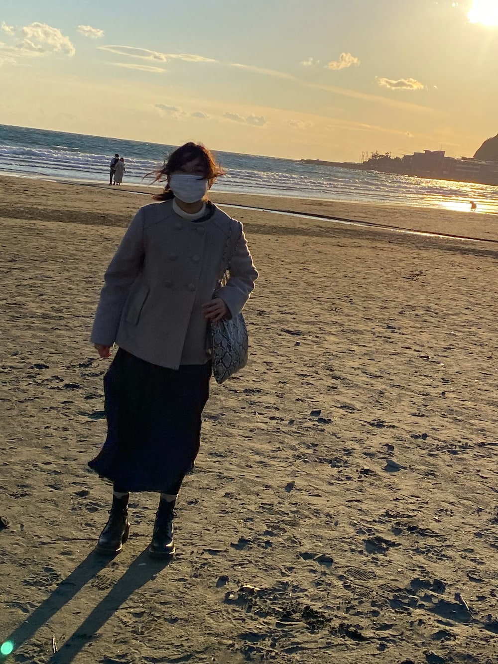 「ノーカラーコート」｜「RAY CASSINのアイテム（ワンピース、グレー系）」を使った、jimiyu🍠さん（レディース・153cm）の冬コーディネートの1枚目の写真