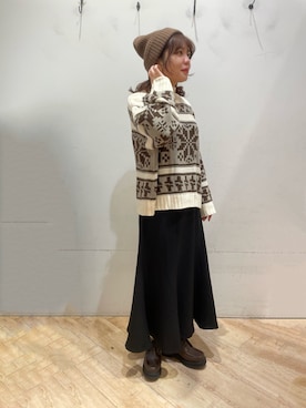 「Samansa Mos2 blue」｜「アイテム（その他シューズ）」を使った、か な み さん（レディース・154cm）の冬コーディネート