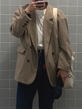 「epnok（エプノック）のアイテム（テーラードジャケット）」を使った、타구さん（メンズ・174cm）の春コーディネート