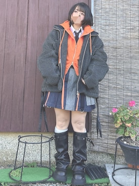 「アイテム（ブーツ）」を使った、ペキさん（レディース・50cm）の冬コーディネート