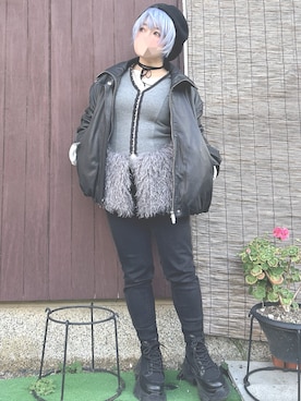 「アイテム（ブーツ）」を使った、ペキさん（レディース・50cm）の冬コーディネート