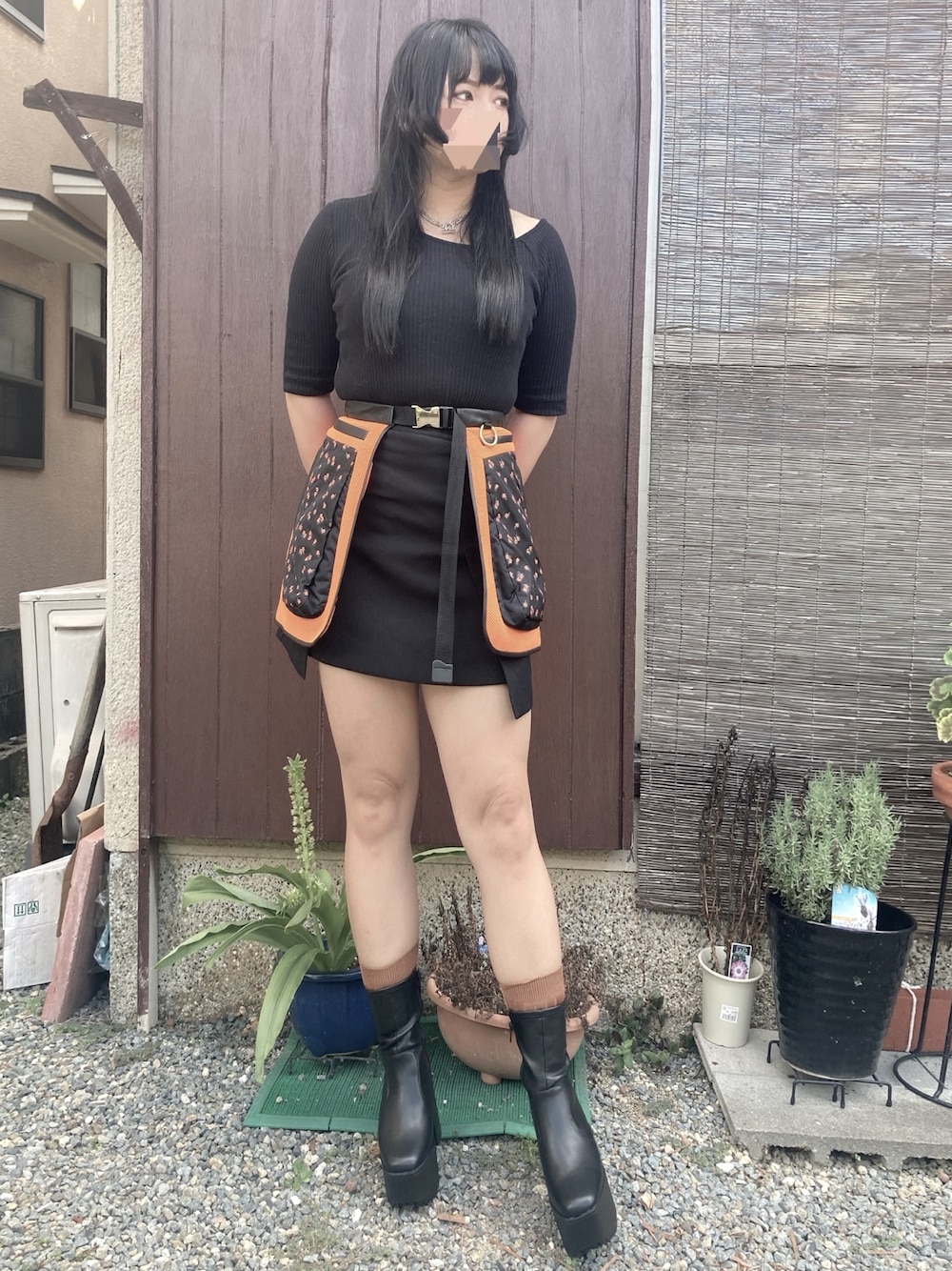 mame Osmanthus Motif Jacquard Skirt Bag