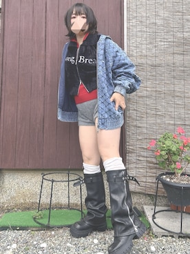 「アイテム（パンツ）」を使った、ペキさん（レディース・50cm）の秋コーディネート