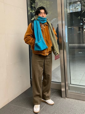 「ジャーマントレーナー」｜amonさん（メンズ・174cm）の冬コーディネート