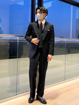 「アイテム（ビジネスシャツ）」を使った、amonさん（メンズ・174cm）の春コーディネート