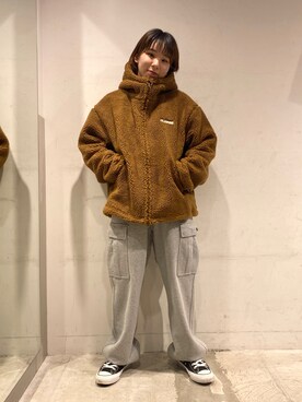 「フユコーデ」｜「アイテム（スウェットパンツ）」を使った、REMIさん（レディース・155cm）の秋コーディネート