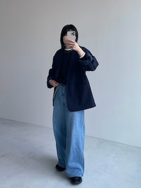 「ショート丈トップス」｜「アイテム（ジャケット/アウター）」を使った、wee9sさん（レディース・155cm）の春コーディネート