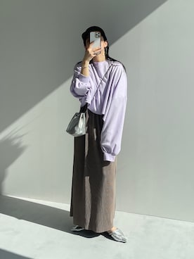 「シルバー」｜「アイテム（キャップ）」を使った、wee9sさん（レディース・155cm）の春コーディネート