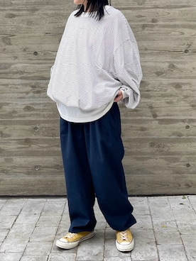「春カラー」｜「アイテム（スウェットパンツ）」を使った、wee9sさん（レディース・155cm）の春コーディネート