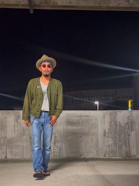 「アイテム（バンダナ/スカーフ）」を使った、Ri Maさん（メンズ・171cm）の秋コーディネート