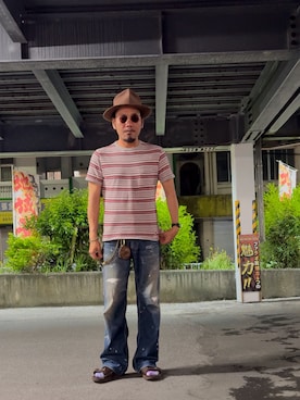 「アイテム（デニムパンツ）」を使った、Ri Maさん（メンズ・171cm・40代）の夏コーディネート