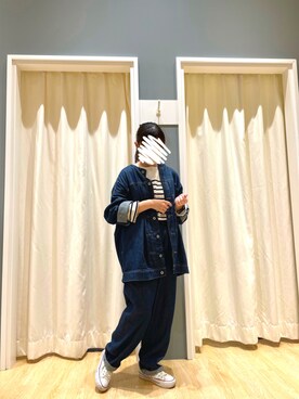 「Samansa Mos2 blue」｜「アイテム（デニムジャケット）」を使った、oo**さん（レディース・151cm）の秋コーディネート