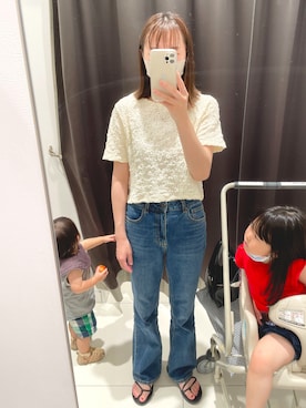 「短丈トップス」｜「アイテム（サンダル）」を使った、yyyayakaさん（レディース・161cm）の夏コーディネート