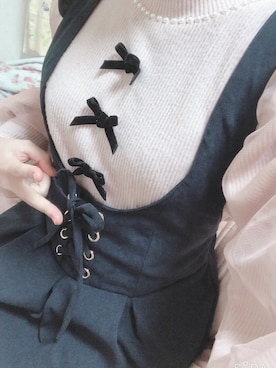 「アイテム（ジャンパースカート）」を使った、あやさん（レディース・147cm）の秋コーディネート