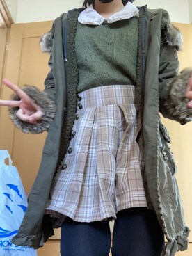 「axes femme（アクシーズファム）のアイテム（トレンチコート）」を使った、あやさん（レディース・147cm）の冬コーディネート