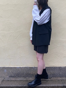 「sakishimatokyo（サキシマトーキョー）のアイテム（スウェット）」を使った、su さん（レディース・162cm）の春コーディネート