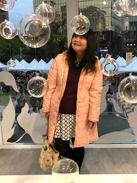 「NET（ネット）のアイテム（スカート、ホワイト系）」を使った、smile ouさん（レディース・160cm）の秋コーディネート