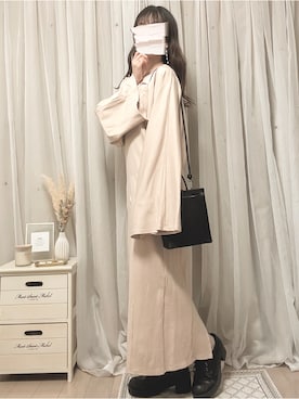 「mideal（マイディール）のアイテム（ワンピース/ドレス）」を使った、Mayさん（レディース・156cm）の春コーディネート