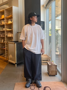 「EKAL（エカル）のアイテム」を使った、下田海秀さん（メンズ・168cm）の夏コーディネート