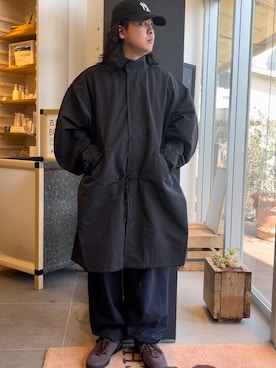 「Snow Peak（スノーピーク）のアイテム」を使った、下田海秀さん（メンズ・168cm）の春コーディネート