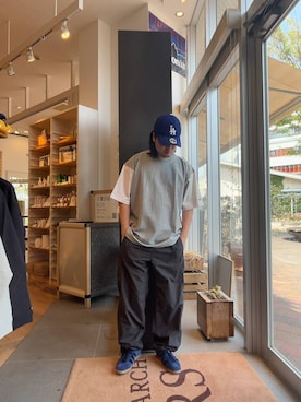 「BURLAP OUTFITTER（バーラップアウトフィッター）のアイテム」を使った、下田海秀さん（メンズ・168cm）の春コーディネート