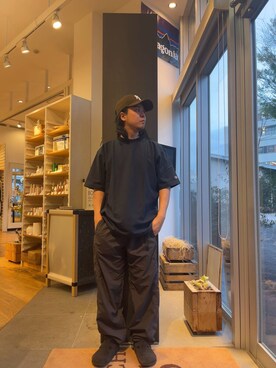 「BURLAP OUTFITTER（バーラップアウトフィッター）のアイテム」を使った、下田海秀さん（メンズ・168cm）の春コーディネート