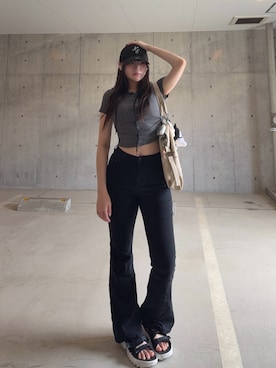 「NEWERA（ニューエラ）のアイテム」を使った、こんぷさん（レディース・160cm）の夏コーディネート