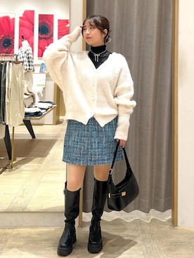 「VIS（ビス）の袖フェザーシアータートルニット（ニット/セーター）」を使った、スズさん（レディース・152cm）の冬コーディネート