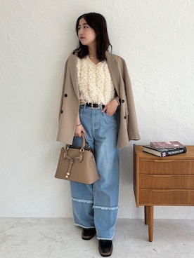 「Juze（ジュゼ）のビットローファー/軽量（ローファー）」を使った、スズさん（レディース・152cm・20代）の夏コーディネート