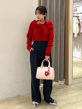 「Wcardigan_pickup」｜スズさん（レディース・152cm）の冬コーディネート