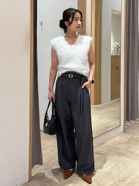 「アイテム（シュシュ）」を使った、スズさん（レディース・152cm）の夏コーディネート
