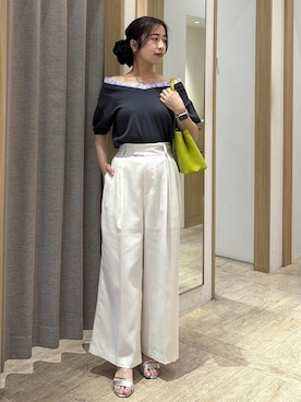 「VIS（ビス）のナローアソートチェーンネックレス（ネックレス、ゴールド系）」を使った、スズさん（レディース・152cm）の春コーディネート