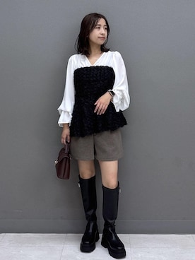 「VIS（ビス）のハートステーションネックレス（ネックレス、シルバー系）」を使った、スズさん（レディース・152cm）の秋コーディネート