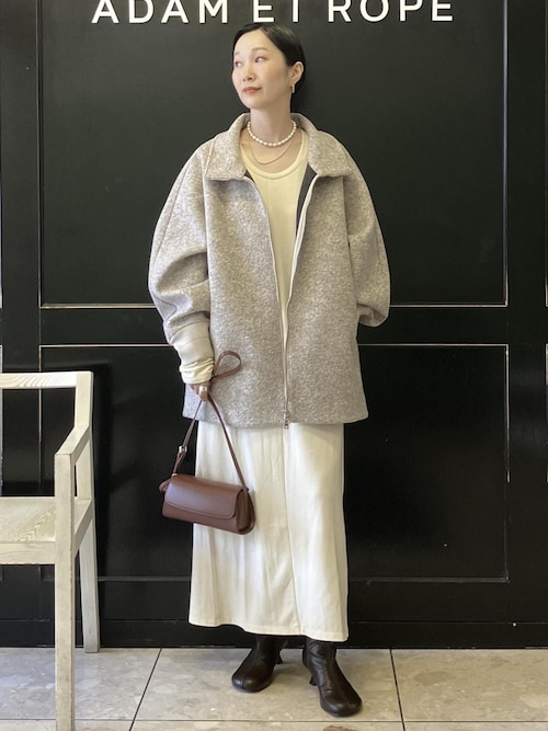 ヘリンボンツイードボンディングコーディガン（その他アウター）｜ADAM