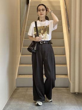 「EMOELLE（エモエレ）のアイテム」を使った、MATSUMURAさん（レディース・159cm）の春コーディネート